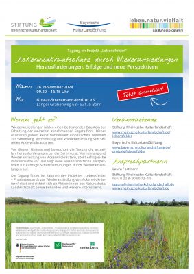 Jetzt anmelden: Fachtagung „Ackerwildkrautschutz durch Wiederansiedlungen“